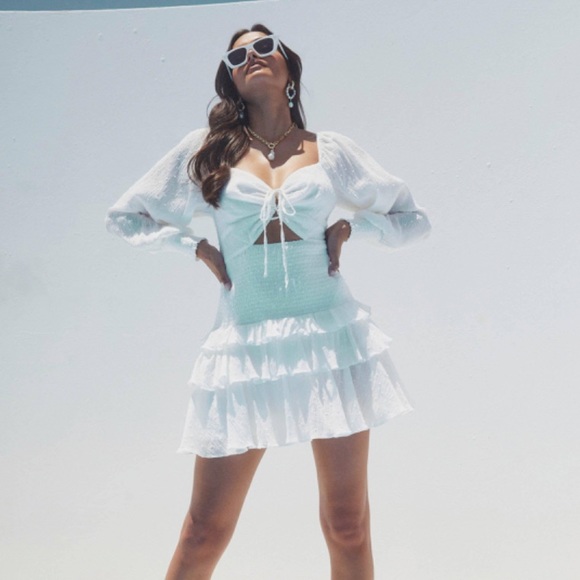 Cinched waist bust cutout mini dress- marietta by ASTR the label from Revolve - Picture 5 of 7